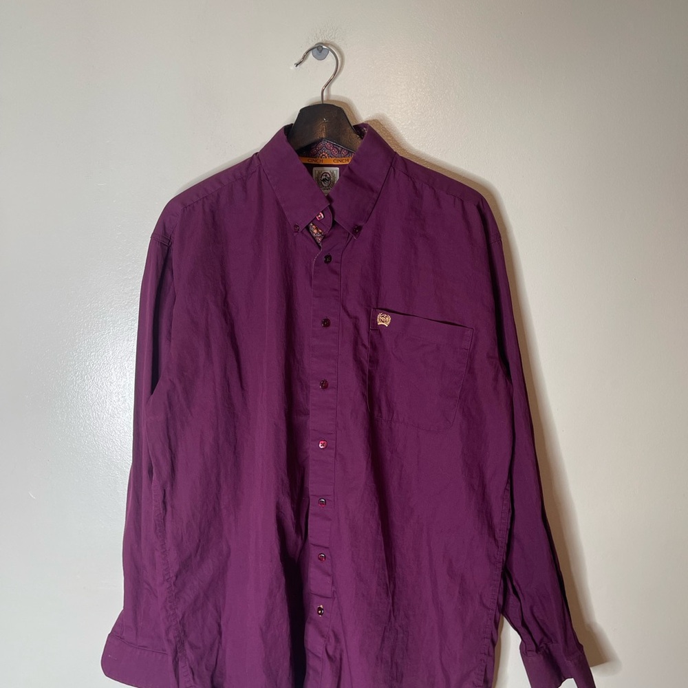 Cinch western button long sleeve shirt size medium mens